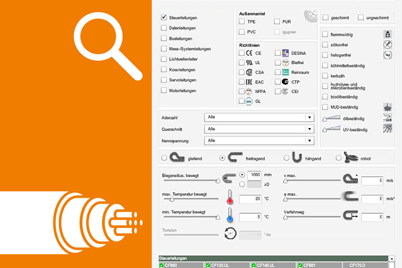 Produktfinder für chainflex® Leitungen